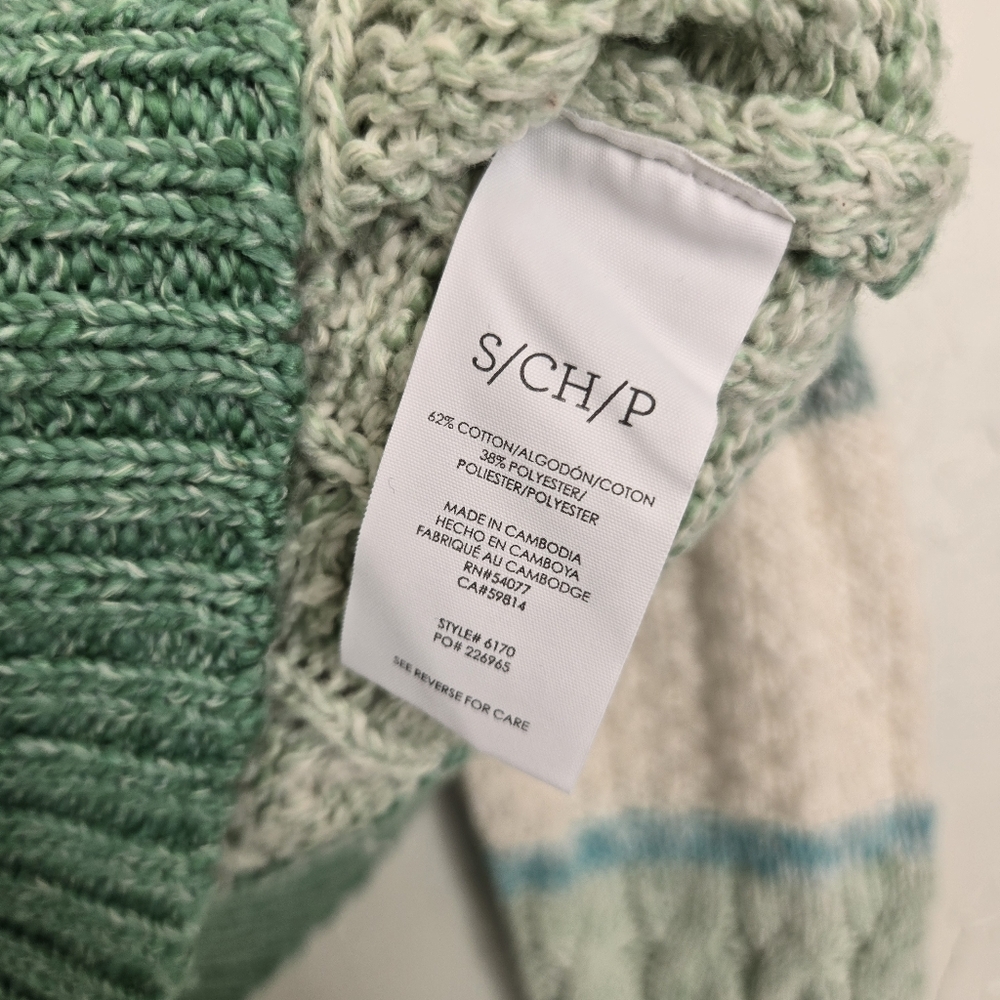Cabi Knit Color Block Green Blue Sweater - Picture 7 of 8